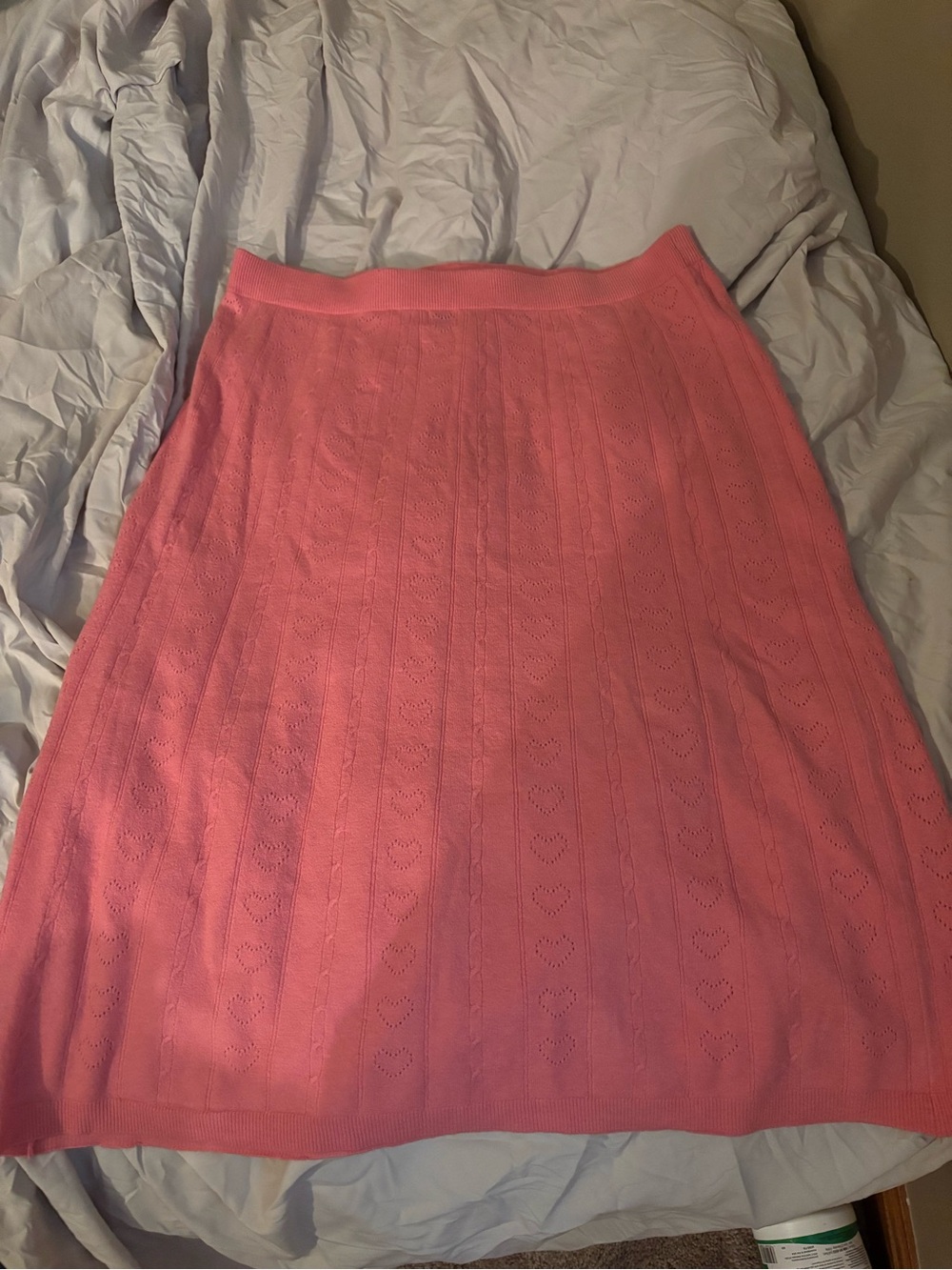 a new day Coral-Pink Knit A-Line Skirt